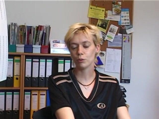 Lucky Wankerz: Small titted amateur blonde chick enjoys masturbating
