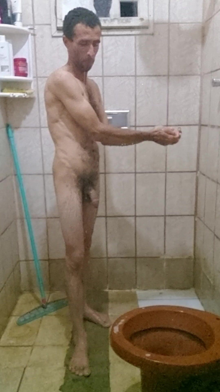 osmar1221: Me Taking a Shower with a Hard-on and Jerking off...
