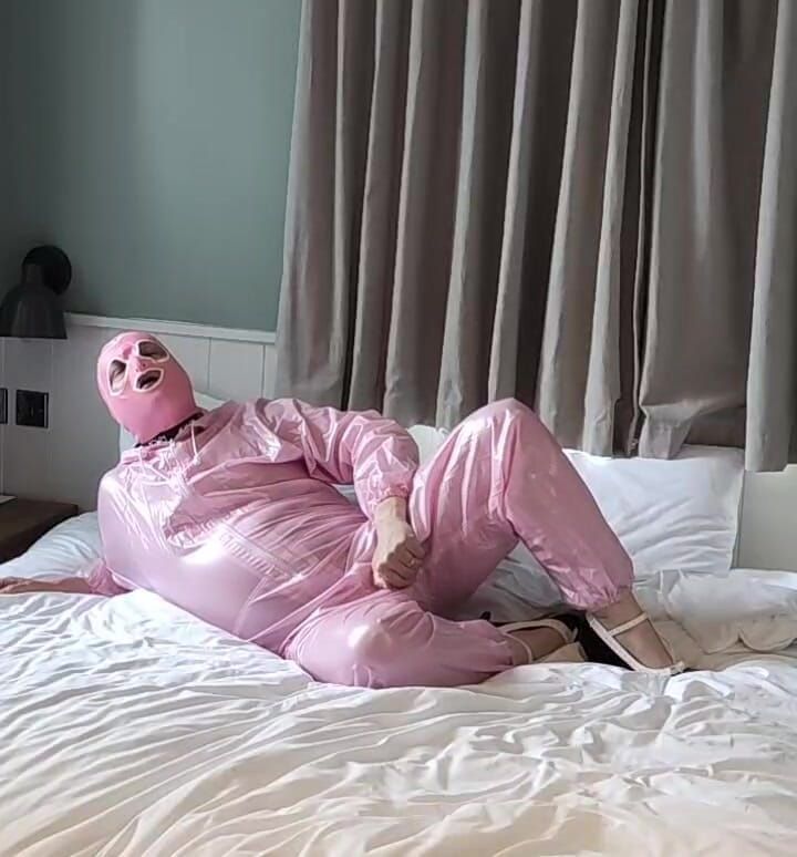 Sissy Pink Pvc Suit and Hood