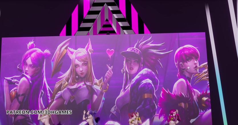 3D-Hentai Games: Black Pink - 你怎么喜欢那个裸体舞蹈，Ahri，Akali，Evelynn，佳兆业，3d色情舞蹈