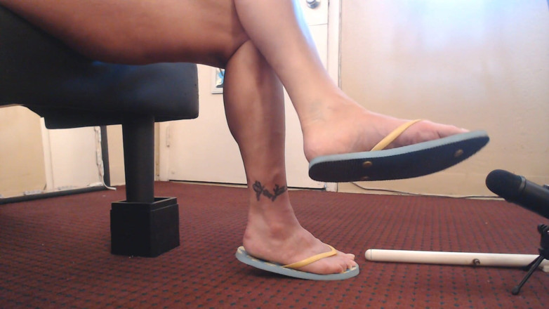Abby Anna: ASMR lemon blue flip flops shoe play slap