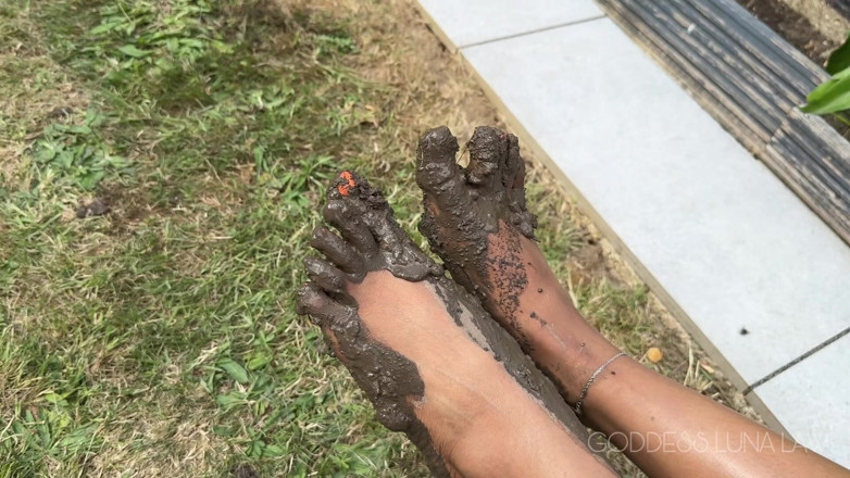 Goddess Luna Law: Lick My Muddy Feet Foot Fetish POV - Ebony Goddess Luna...