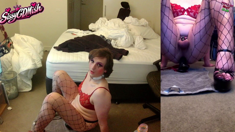 SissyCDMish: Sissycdmish - Locked up Slut with Huge BBC Dildo