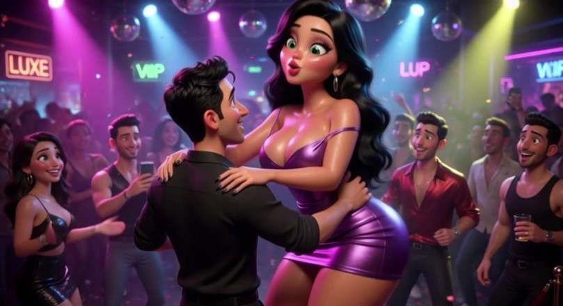 My night collection: Una bella donna si gode un'eccitante notte nel vibrante club...