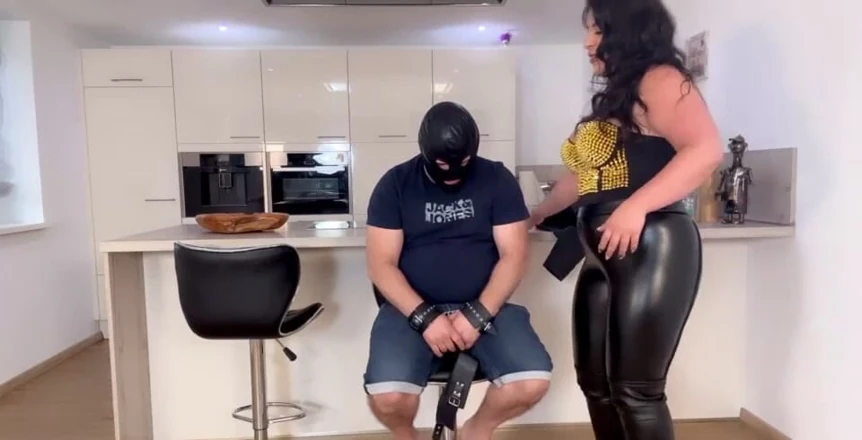 My Husband Fuck Me in My Shiny Jumpsuit and I Suck His Cock, and Come on My Hot Ass