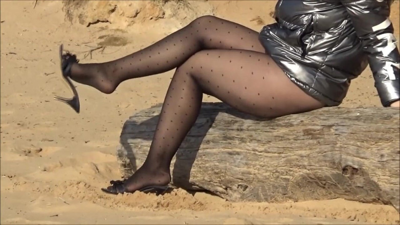 Nylon-Heels: Kaki di nilon