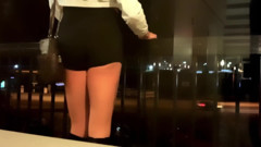 Hot dildo ass fucking in hotel Hallway in short shorts thumbnail