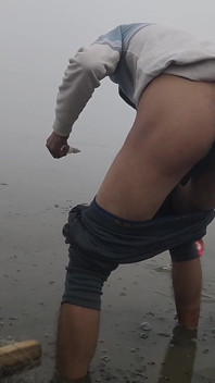Horny Young Boy Fuck Ass with Toy Inside Pond
