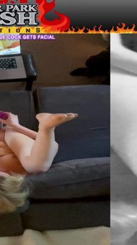 Petite Blonde Cums on Huge Cock and Takes Giant Load on Her Face