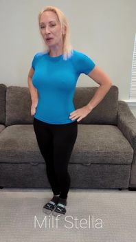 Blue Compression Shirt with Black Yoga Pants