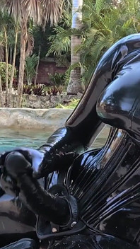 Worship Your Rubber Goddess by the Pool