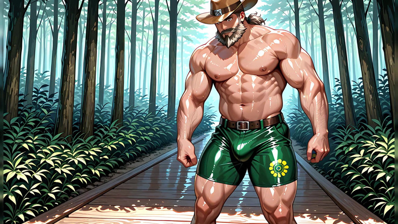 Erotic Man: Ai -karaktärer med muskler skjortlös