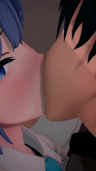 Hayase Yuuka kouření blue archiv Hentai Mmd 3D modrá barva na vlasy Edit Smixix