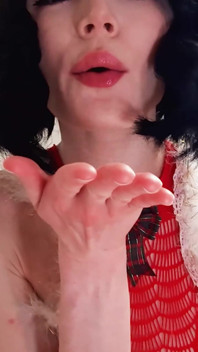 Neko Girl with Short Hair and Unshaved Pussy Is Happy to Fuck and Get Cum in Her Mouth on Christmas