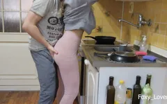 I Fuck Her by Surprise While She Washes the Dishes - Quickie in the Kitchen