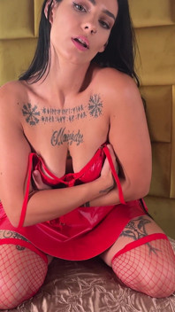 Le look de résille rouge d’Alexa