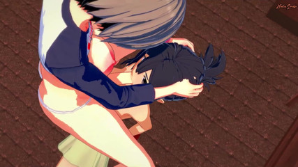 Hentai Smash: Ami Asai ger futa Uzaki en avsugning och sväljer hennes...
