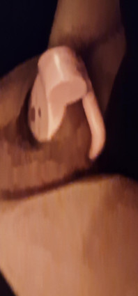 Wet Tiny Clitty Locked in Chasity Cage
