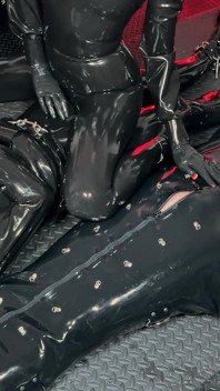 Mistressae Sessions with Princess Latex Rubber Doll: White Cum on Black Latex