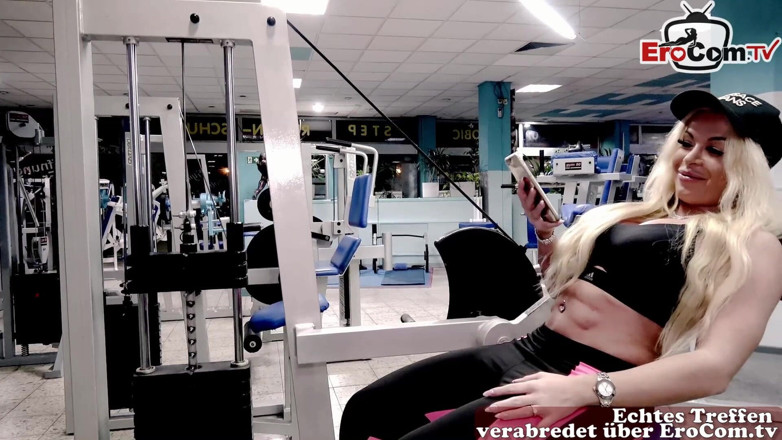EroCom: German female muscle teen with blond hair fucks fat man