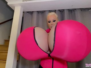 The Busty Sasha: Inflating my tits instead of my tire! Breast expansion fetish