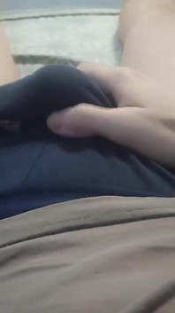 Guy in Panties Massages His