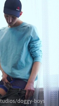 Horny Smooth Athletic Boy Stroking His Impressive Twink Dick