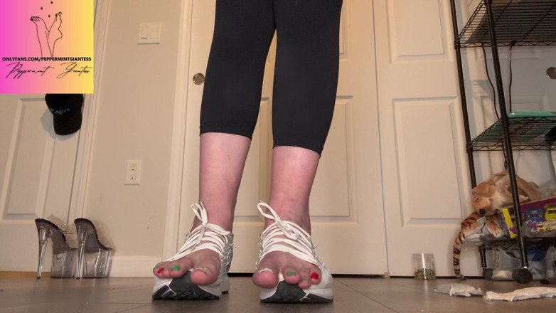 Peppermint Giantess: Ripping the Tongues Out of Another Pair of Tiny Sneakers...