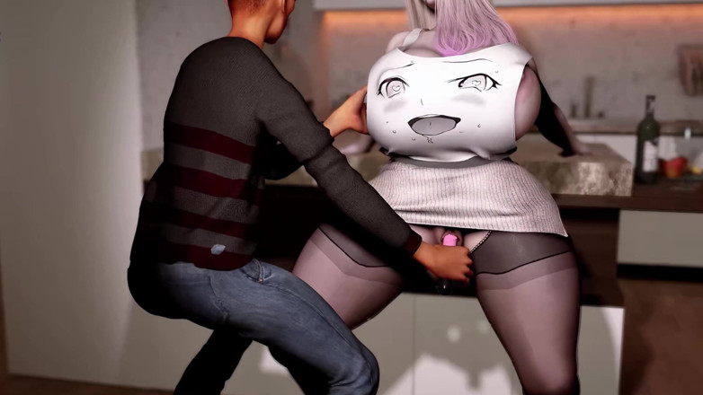 Why fuck so hard: 3D Ogromne cycki Blondynka BBW dziwka drażni starego kutasa, aby...