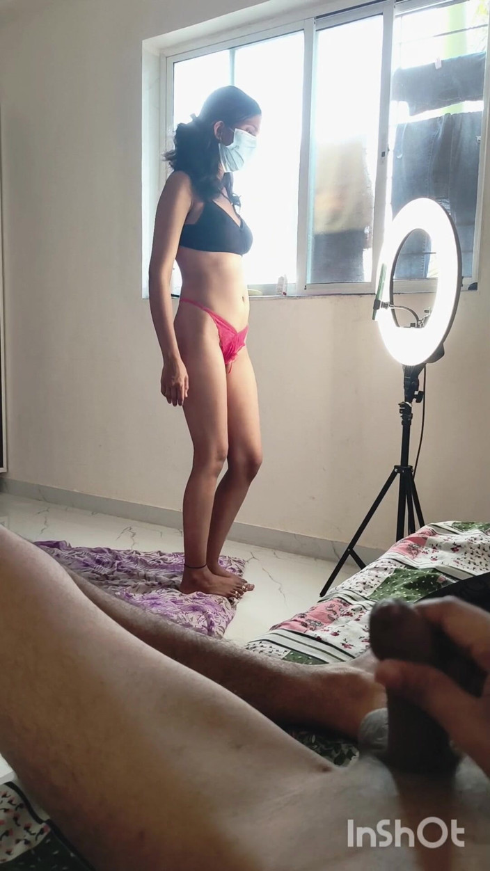 Desishycouple: Sexy Bhabhi Shivani Doing Live and Husband Masturbation.