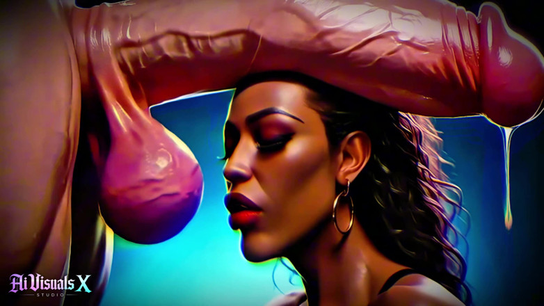 AI Visuals X: Big Boobs and Ass Ebony Goddesses - White Cock Worship Dark...