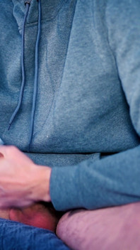 Blond Guy Gooning His Massive Uncut Cock on Webcam Rooms Cumshot All Over His Hoodie Hungandhandy