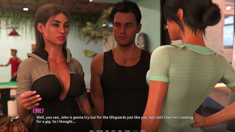 3D Cartoon Porn: Bãi biển Dominos 4 - Alex lands một công việc trên bãi...