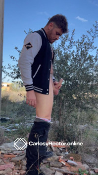 Outdoor Jerking - Huge Cock in an Abandoned House