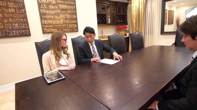 Japornxxx: Ashley Lane - trío de conclusión de contrato - follada y preñada 4k