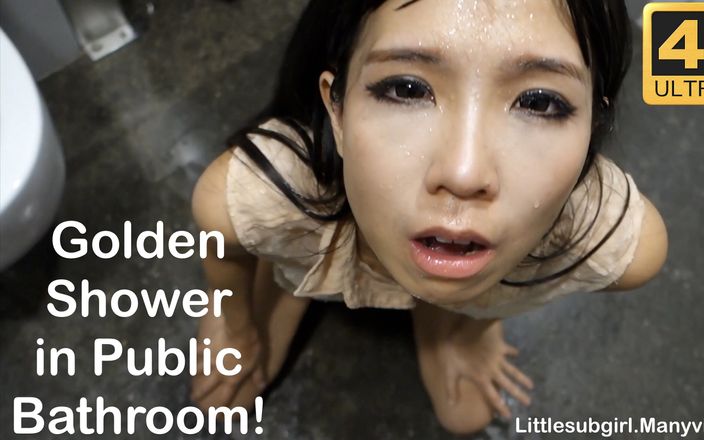 Little sub girl: Vòi hoa sen vàng trong phòng tắm công cộng - 4k