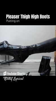 Boots Fetish - Putting on Pleaser Thigh High Boots