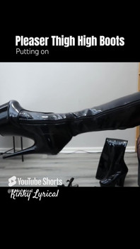Boots Fetish - Putting on Pleaser Thigh High Boots