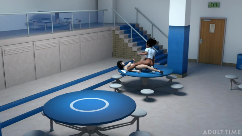 Hentai Sex School: Hentai sex college episódio 8 - grandes amigas peitudas praticam tesoura juntas...