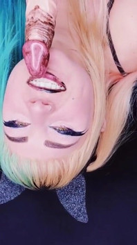 Batgirl Sucks Human Cock