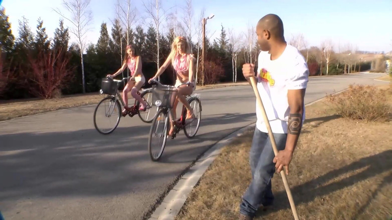 Threesome and GangBang: Blonde Babes Worship Huge Black Cock in Wild Threesome