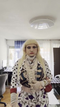 Pearl Vanesa Showing Her Body in Her Home Wearing Lovely Pearls.