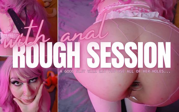 Slave Claire Bear: Rough Session: Glass Plug, Belt, Anal