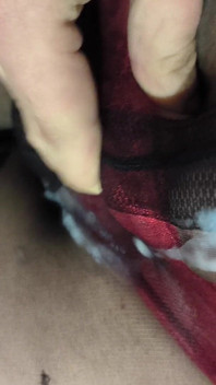 Juicy Cumshot Through Patterned Floral Pantyhose