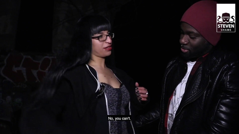 Steven Shame: 8 inches big black dick, hardcore interracial outdoor in the...