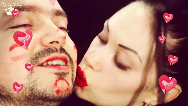 Goddess Misha Goldy: Valentines face and body kissing compilation!