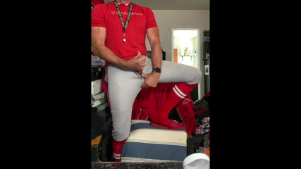 JockDad87: Jockdad87 Edges in Baseball Gear and Red Striped Socks
