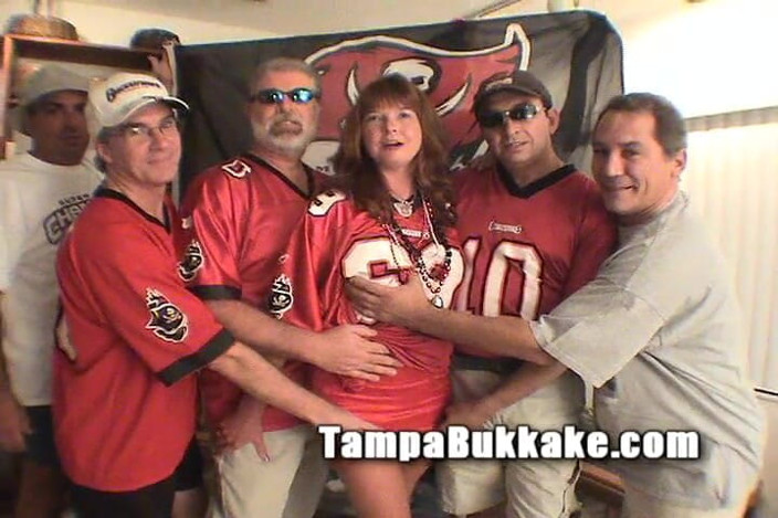 Tampa Bukkake: Florida MILF Bucs Gangbang Bukkake Party Red Head Semen Whore...