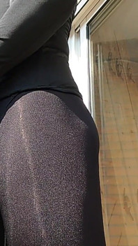 Guy in Spandex Cums on the Balcony in Front of the the Whole Neighborhood