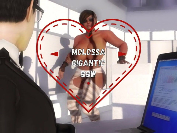 Denis animation: Гигантская женщина и чернокожая Molossa с сиськами